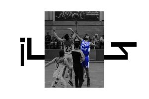 A picture of the Babolsar home basketball team's match in the Iranian National Basketball League, with the support of cuz Novin Shomal as a sponsor.