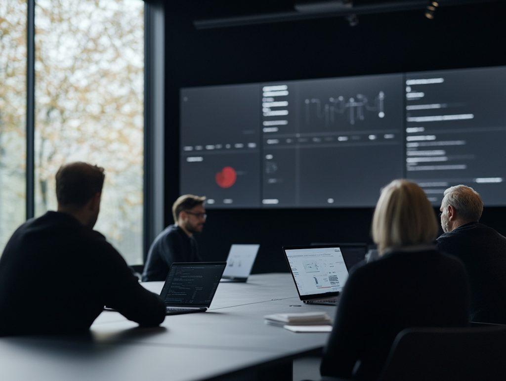 تیم دیجیتال مارکتینگ و تحلیل داده کاز نوین شمال در حال بررسی عملکرد کمپین‌ها و استراتژی‌های آنلاین